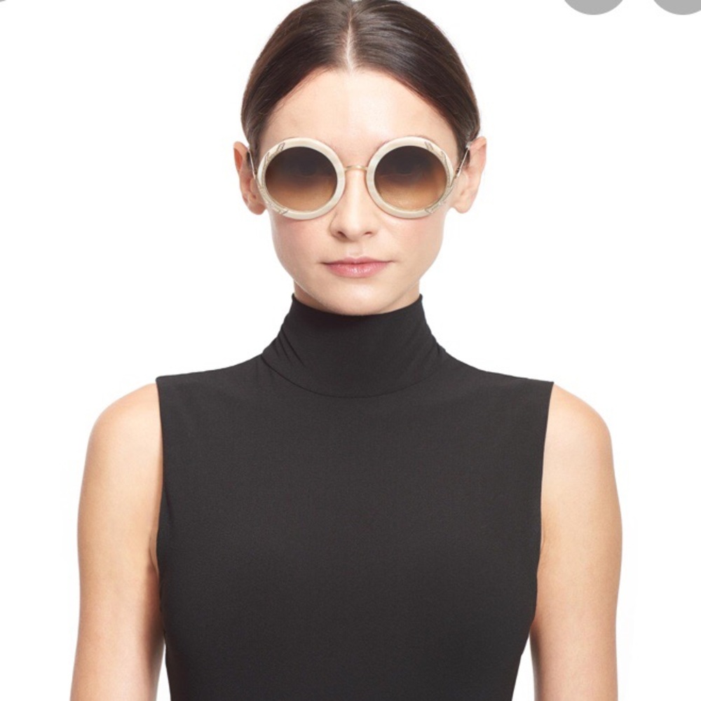 NIB Alice + Olivia Beverly Crystal Sunglasses Bone